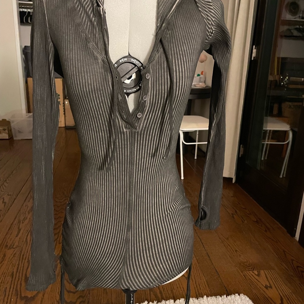 Gray Striped Jumpsuit